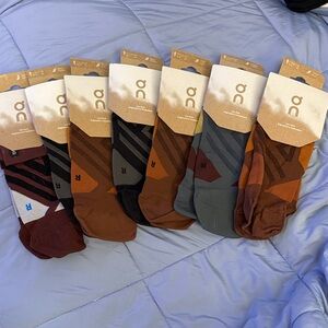 On Running Men's Brown and Gray Casual Socks